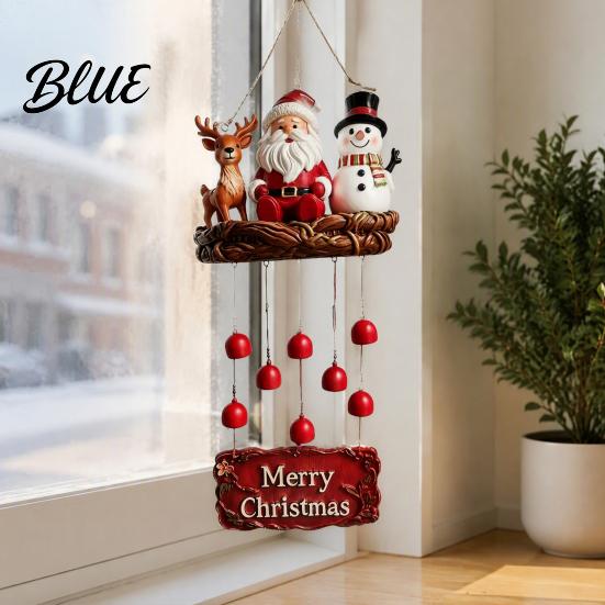 Peaceful Sound Wind Chimes for Relaxing Christmas Santa Chime Festive Hanging Ornament Claus Snowman Elk Decorative Chime Classroom Patio