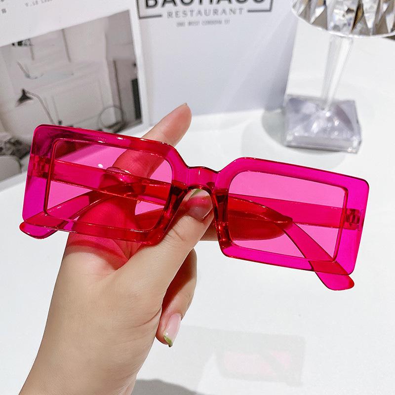European & American Summer Square Frame Jelly Sunglasses for Women