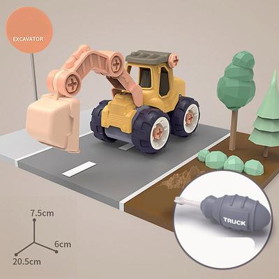 Kinder Kind Zerlegbar DIY Muttermontage Ingenieurfahrzeug Bagger Kostenloser Schraubendreher toll für den täglichen Gebrauch perfekt zum Verschenken