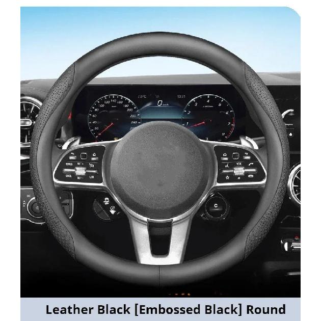 Car Steering Wheel Cover For Volvo S60 V40 V50 Xc60 Xc90 Pu Leather Steering Protector Anti Scratch Non-slip Interior Accessorie чёрный