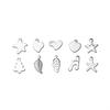 30Pcs Mirror Polished Stainless Steel Charms Geometry Cross Shape Blank Pendants for DIY Bracelet Jewelry Making Accessories