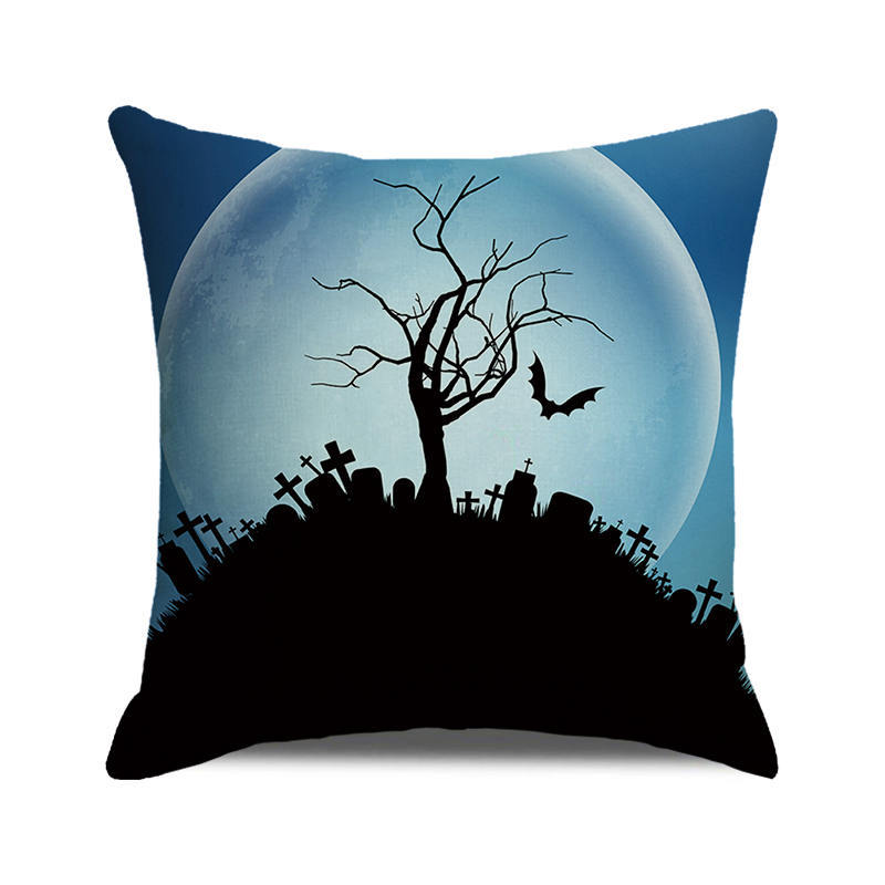Halloween colorful pumpkin devil Digital printing short plush pillow covers for car sofa office cushion cover home goods