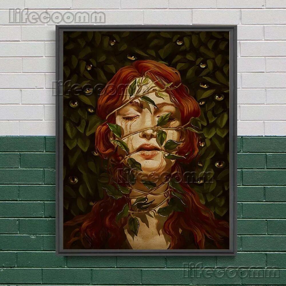 Streghe Legate dalle Piante Arte Murale Vintage Pittura su Tela Elementi di Stregoneria e Magia Oscura Stampe Poster Decorazioni per la Casa Senza Cornice