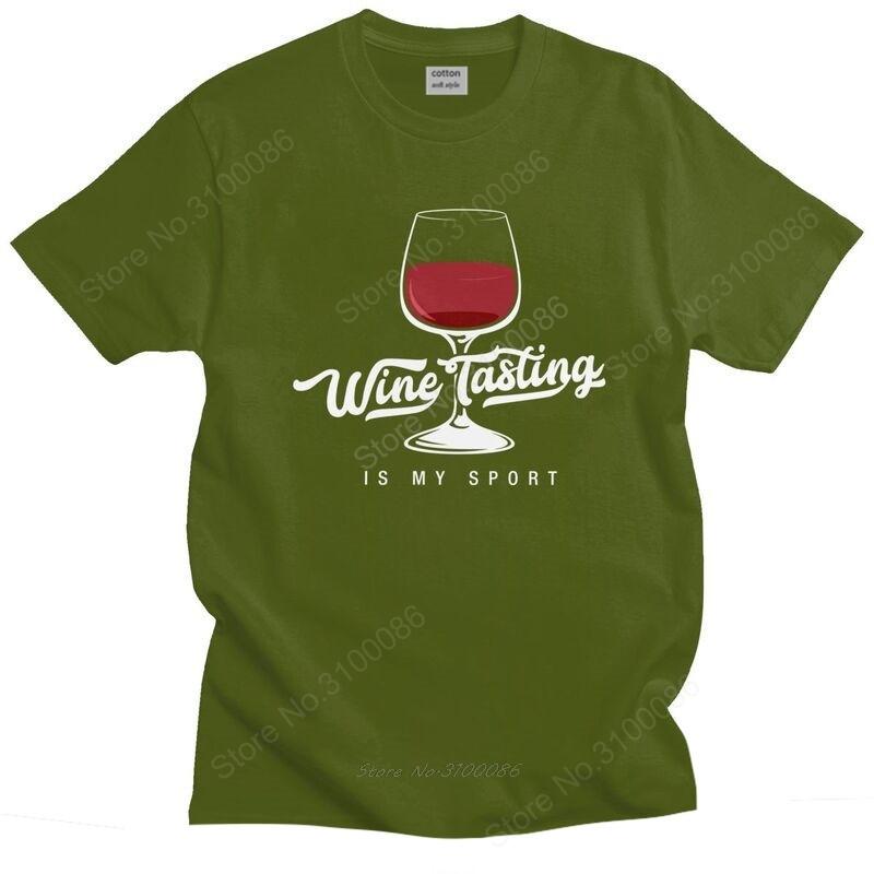 Weinprobe ist mein Sport T-Shirt Herren Vorgeschrumpfte Baumwolle T-Shirts T-Shirt Kurzarm Urbanes T-Shirt Geschenk