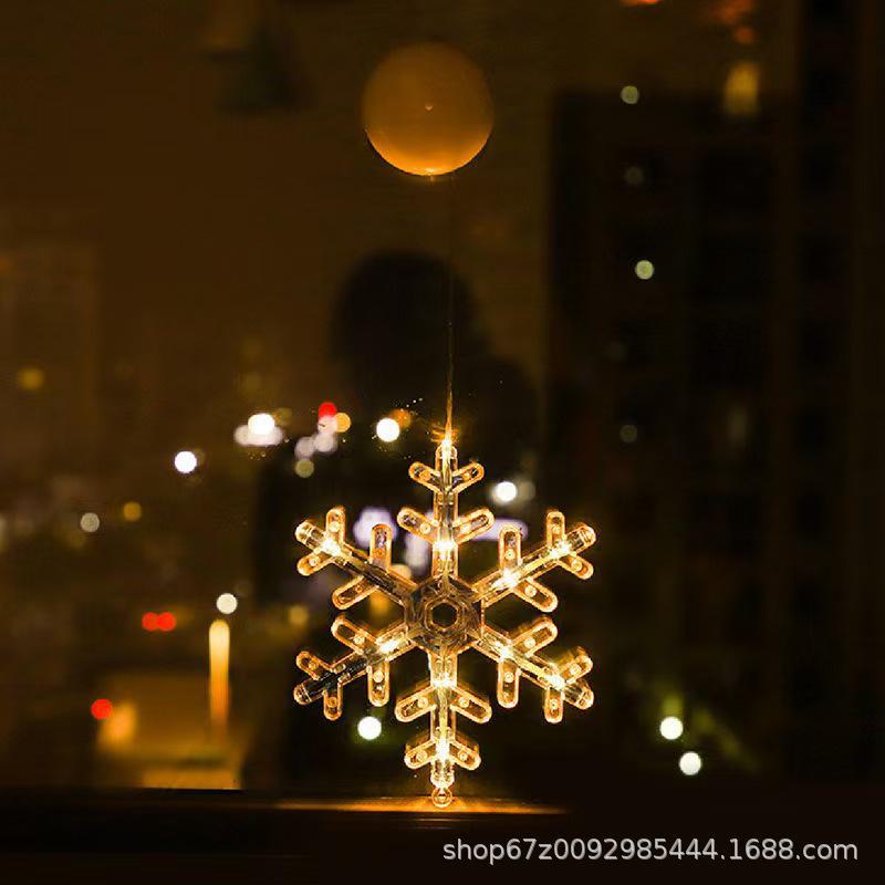 

Светодиодная рождественская лампа на присоске: Декор для окон и деревьев с изображением Санты и оленей 3V