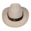 Unisex Western Cowboy Hat Wide Brim Roll‑Up Brim Double‑Top Felt Fedora Hat,10 Colors,Multiple Optional Detachable Hat Bands