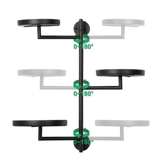 Rotating Window Plant Shelf Metal 3-Tier Floating Plant Display Stand Wall Mount Potted Plant Holder for Indoor Outdoor Home Office Bedroom Decor