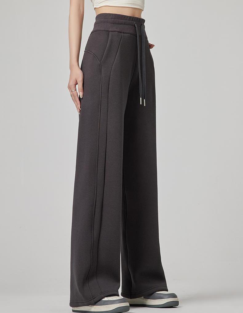 Gray Black Wide Leg Sweatpants For Women High Waist Sports Pants Casual Female Trousers Joggers Streetwear