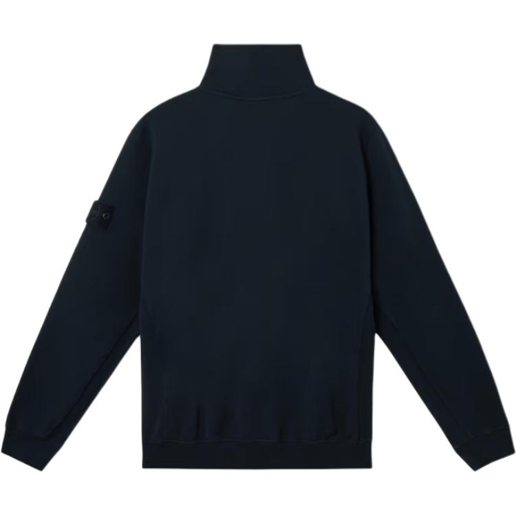 STONE ISLAND Ghost Series Solid Color Stand Collar Zip Closure Long Sleeve Jacket Men Jacket Navy-Blue K1S156100012-V0020
