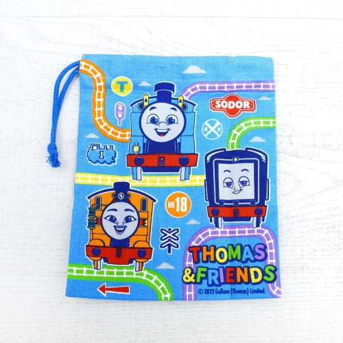 OSK Thomas the Tank Engine Lunch Bag, CP-1 Blue, Made in Japan, 15.5 x 19cm, Bottom: 15.5 x 8cm