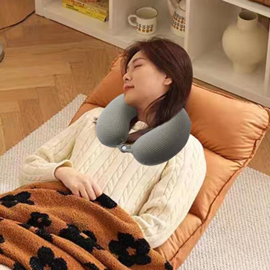 Reisepute Nakkestøttepute Ensfarvet Ekstra Myk Pustende Lindrer Tretthet Ergonomisk U-formet Nakkepute