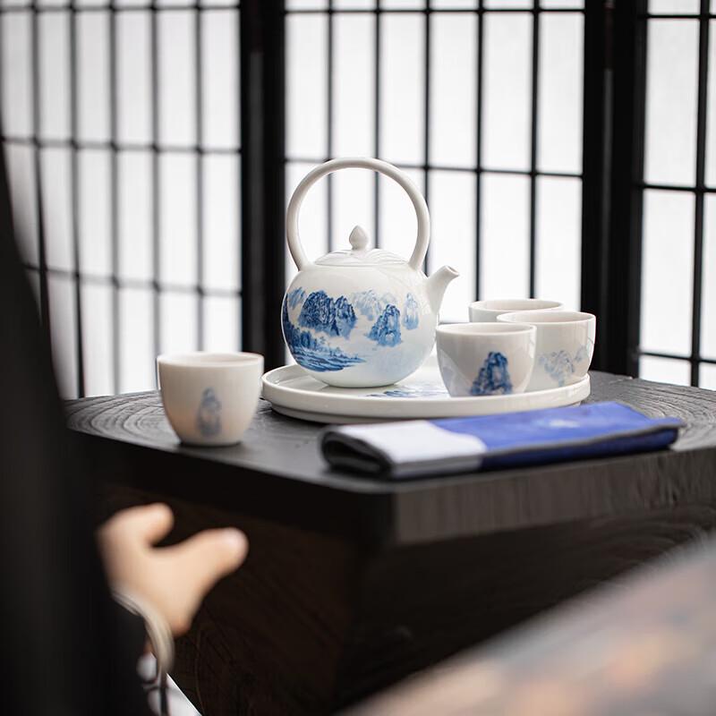 Chinese Blue and White Porcelain Kung Fu Tea Set