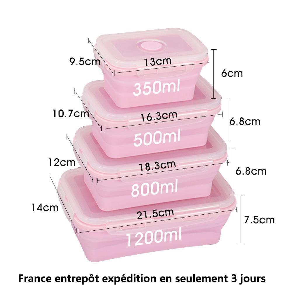 4 Sizes Collapsible Silicone Food Container Portable Bento Lunch Box Microware Home Kitchen Outdoor Food Storage Containers Box