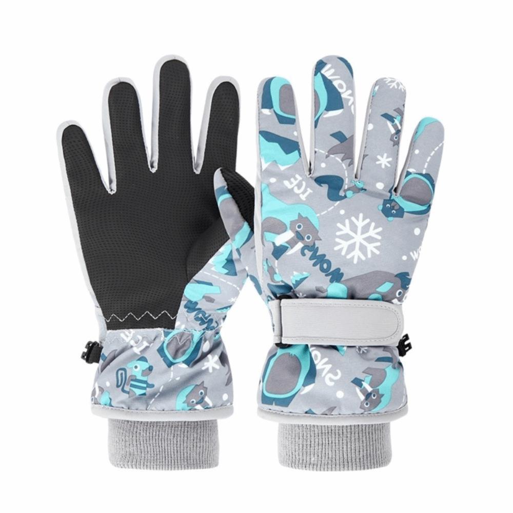 Thicken Winter Snowboard Gloves Cartoon Kids Gloves Breathable Warm Gloves Outdoor
