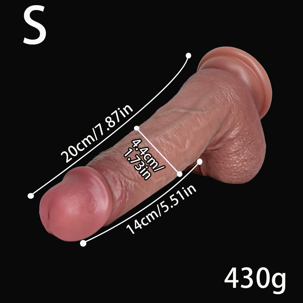 3 Sizes Realistic Veined Silicone Dildo, Clear Vein Texture Penis Toy, Soft Flexible Skin Feel Stimulator for Women Couples, Suction Cup Base