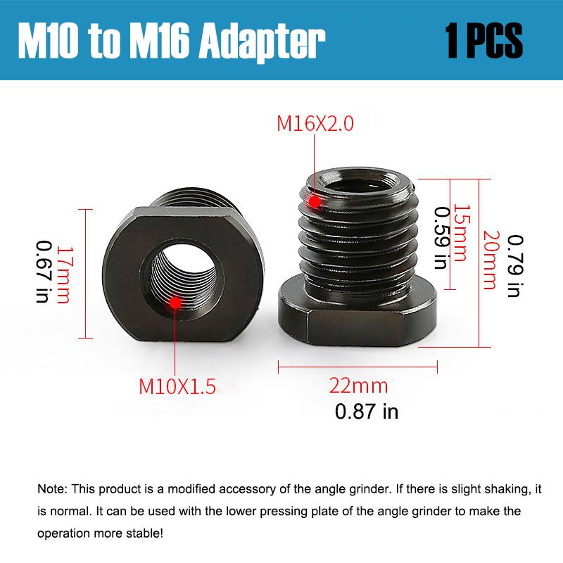 

M10 M14 16 Nut Connecting Rod Internal To External Thread Power Tool DIY Accessories 1pc Angle Grinder Thread Conversion Adapter