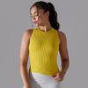Knit Solid Color Thread Medium Long Yoga Vest Sports Running Fitness Bodice for Women