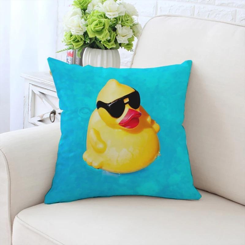 Cute Little Yellow Duck Pillowcase Car Ornaments Office Living Room Sofa Home Pillowcase