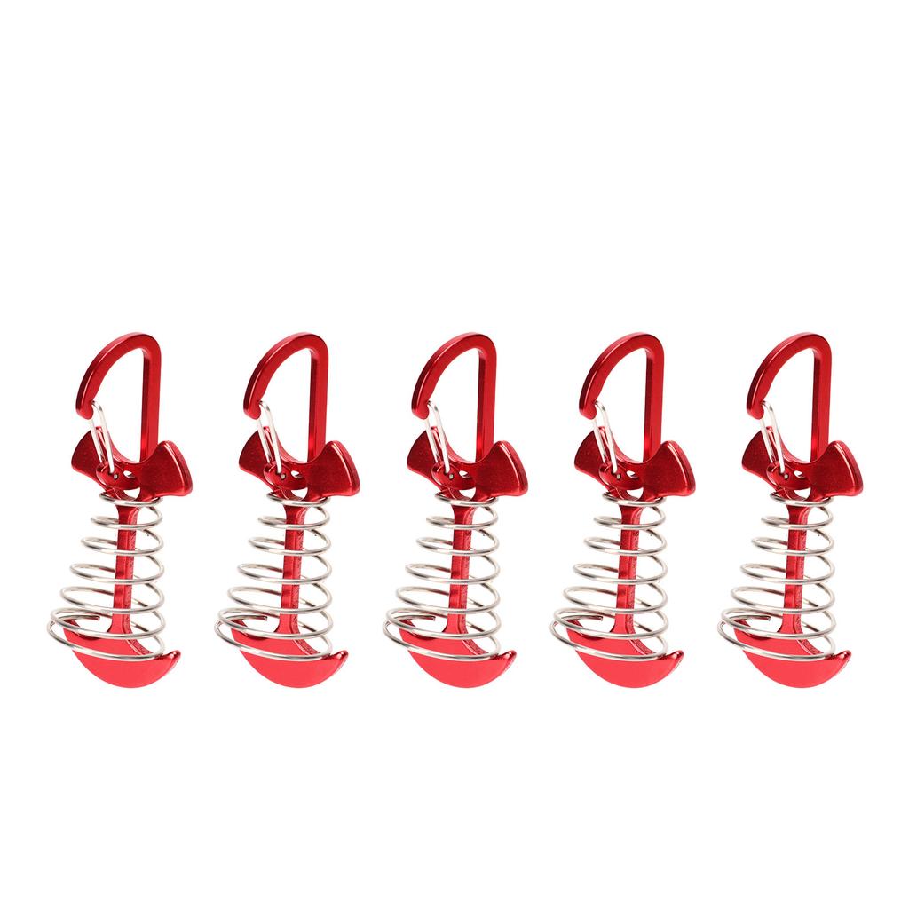 5 PCS Fishbone Deck Anchor Pegs Tent Awning Spring Hook Adjustable Wind Rope Fixing Buckle Deck Hook