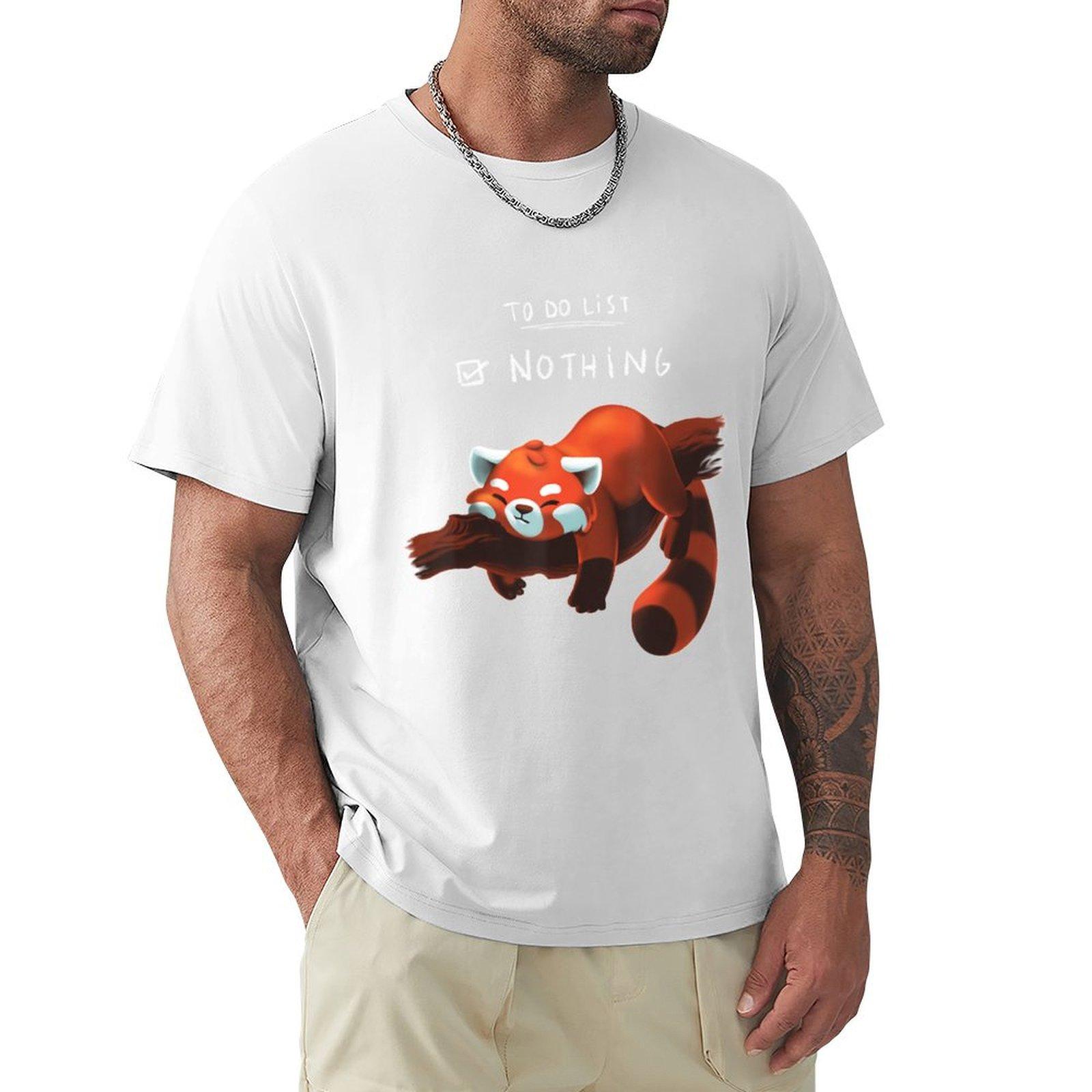 Red Panda Cute Lazy Animal To Do List Tshirt Big And Tall Gym Tshirt S