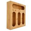 Food Storage Bag Container Bamboo Polished  Drawer Design Food Bag Storage Box for Kitchen Home