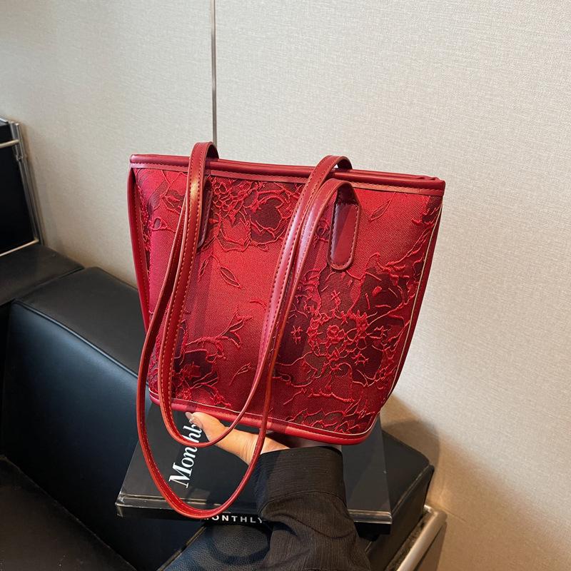 

Повседневная новая красная сумка-ведро корейская версия универсальная свадебная сумка модная сумка-тоут женская сумка