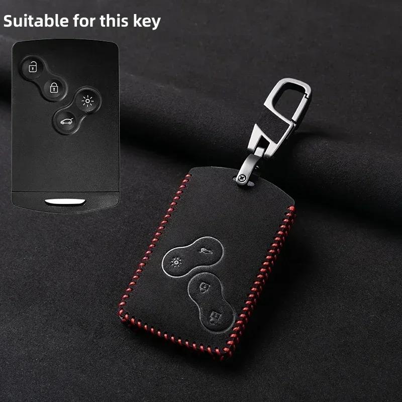Leren Auto Sleutelhoesje Voor Renault Kadjar Captur Clio Megane 2 3 4 RS Koleos Logan Scenic Duster Kaarthouder Sleutelhanger Accessoires