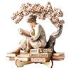 Scultura Decorativa Minimalista per Scaffale, Statuetta in Legno di Ragazza che Legge, Statua Stabile in Stile Pastorale, Statuetta da Scrivania per Decorazione di Librerie, Guarigione Artistica