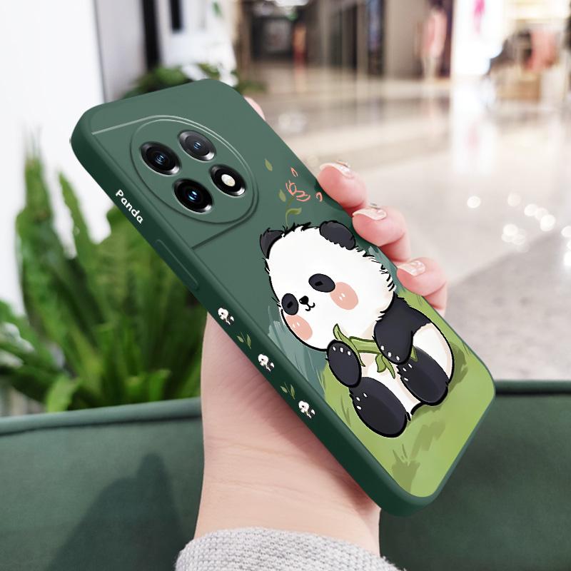 Baby Panda Phone Case For Oneplus 13 13R 12 12R 11 11R 10 10R 10T 9R 9RT 9 8T 8 7 7T Pro 5G Liquid Silicone Cover