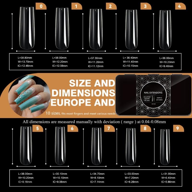 Clear Gel Nail Tips DIY Nail Extensions Transparent False Nails Art Decoration Long-Lasting Perfect for DIY Nail Art