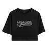 Summer Fashion Women's Sexy Icrimax Letter Print Short Sleeve Crop Top Funny Tee Shirts Hipster O-neck Cool Tops