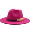 Europe, America, autumn and winter new woolen top hat retro gentleman and gentleman jazz flat brim felt straight edge big eaves hat