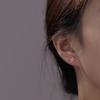 925 Silver Needle Enamel Zircon Flower Plant Stud Earrings For Women Classic Jewelry Light Accessories