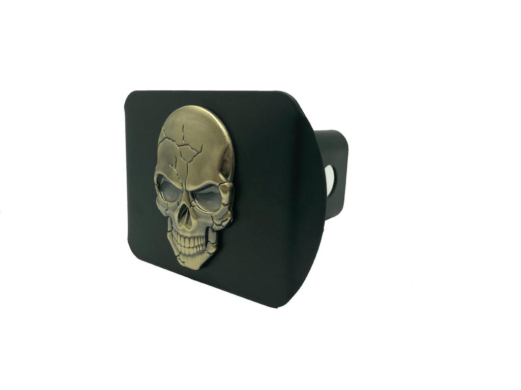 3D Skull Metal Trailer Hook Dust Plug Cover - Square Mouth Protection for American Trailers
