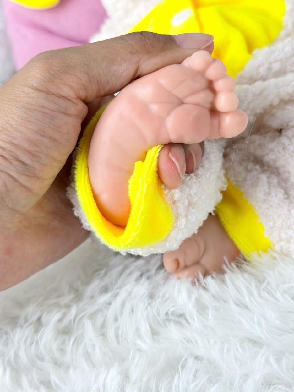 BZDOLL Реалистичная 35 см сплошная силиконовая кукла реборн всего тела очень мягкая — фото 5