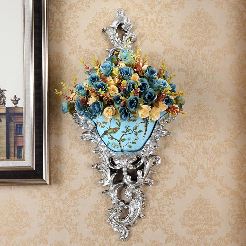 European Wall-Mounted Vase: Creative Resin Ornament for Retro Home Decor