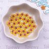 50pcs Resin Mini Colorful Smile Sunflower Art Nail Flat Back Yellow Flower Rhinestone Appliques DIY Scrapbook Crafts Accessories