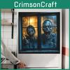 Zombie Horror Halloween Fake Window Pattern Wall Pasting Decorative Sticker