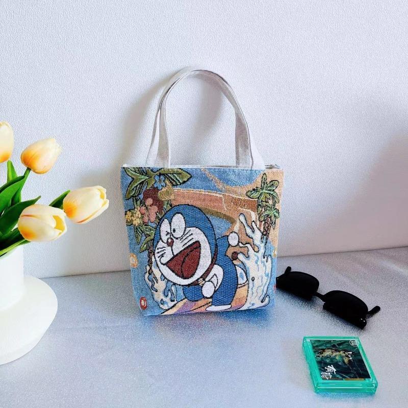Small canvas bag double-sided embroidered tote bag elephant tote bag large capacity women's bag tote bag
