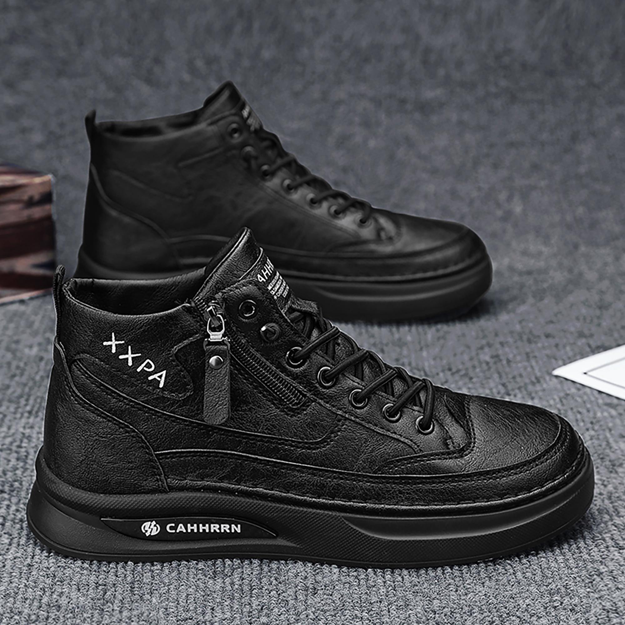 

Новые модные осенние и зимние мужские высокие ботинки martin для студентов, трендовые рабочие туфли на мягкой подошве для мальчиков, кроссовки Martin с защитой труда 42 чёрный