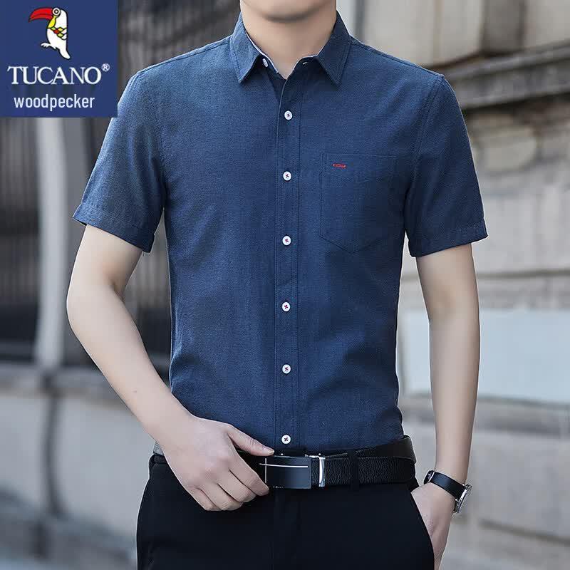 TUCANO Men s Summer Business Casual Short-Sleeve Shirt 4XL