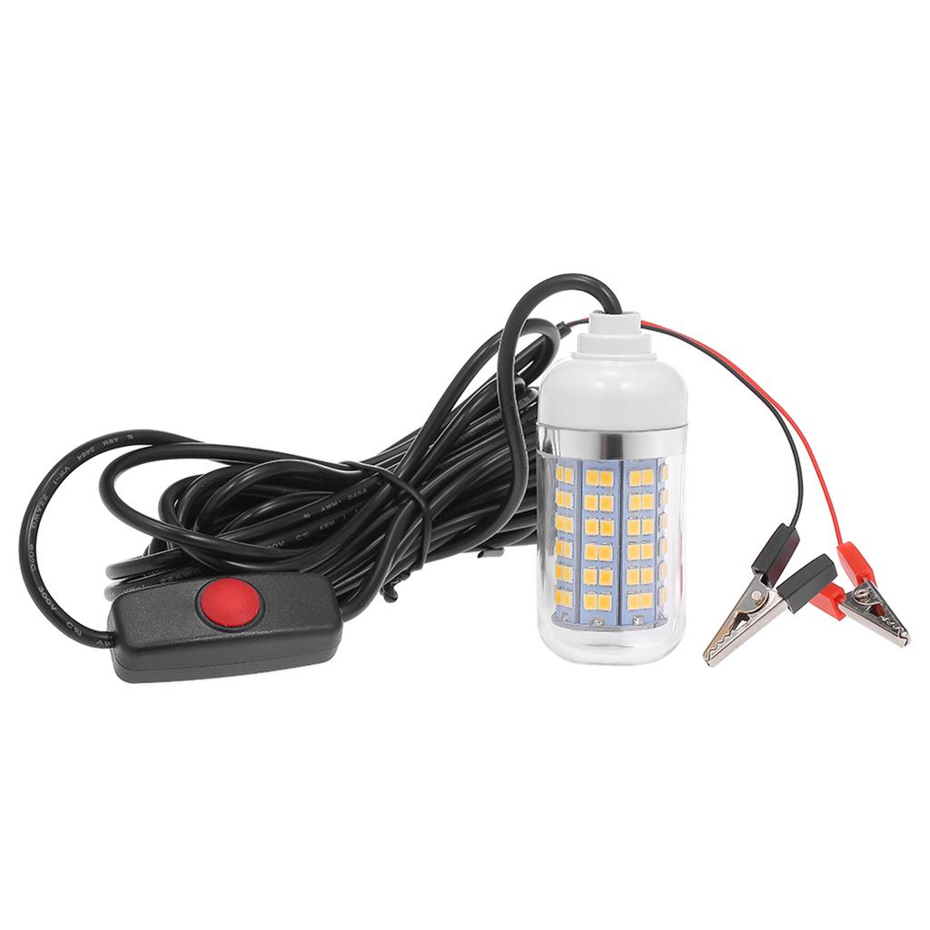 12V 15W Underwater Fishing Attract Light LED Lamp Fish Finding System Light with 30ft Power Cord and