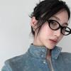 Retro Cat Eye Anti-Blue Light Glasses: Oval, Myopia-friendly Nerd Eyeglass Frames with Small, Fashionable Flair.