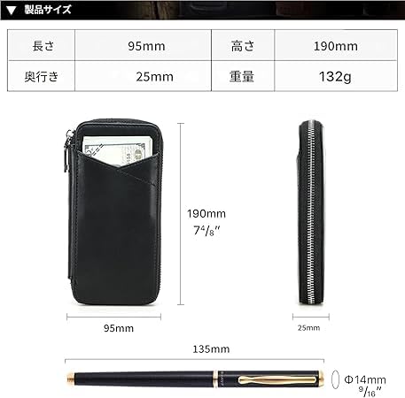 Dom Teporna Handcrafted Retro Leather Pen Case, Crazy Horse Leather, Holds 4 Pens, Coffee Color, Stylish Stationery Case for Students and Businesses (