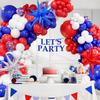 129pcs Red White and Blue Balloon Garland Arch Kit Independence Day Graduation Baseball Birthday Party Room Decoration Supplies