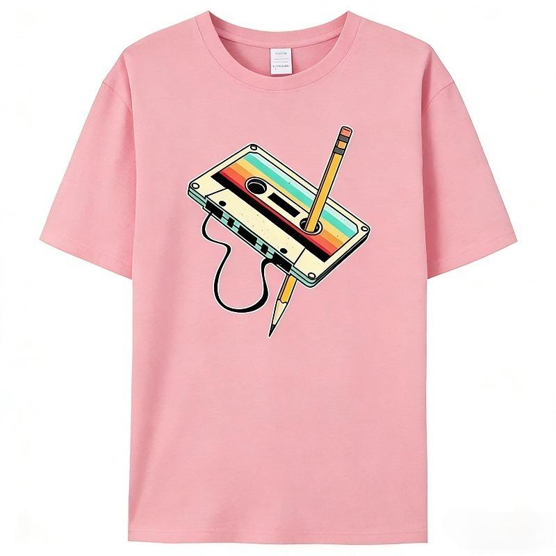 Unisex Short Sleeve Vintage TShirt Clothing Vintage Outdoor Fitness Breathable Fabric Hip Hop Simple StylishComfortable Round Neck