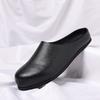 Fashion Genuine Leather Men Shoes Fashion Baotou Half Slippers Classic Mule Shoes Non-slip Chef Shoes for Men Comfortable Loafers Slides