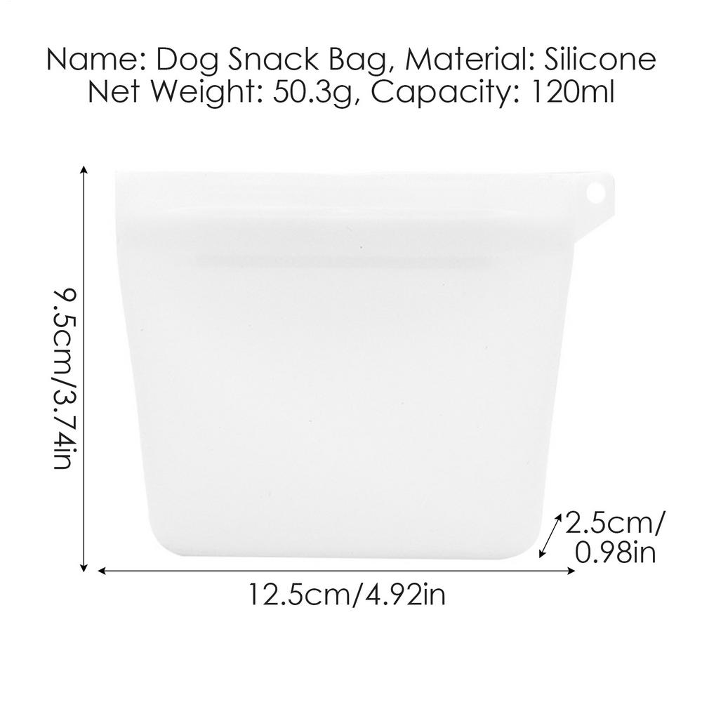 Silicone Dog Treat Bag Pet Training Treat Pouch Dog Portable Dog Training Bag Waterproof Training Dog Cat Silicone Snack Bag белый