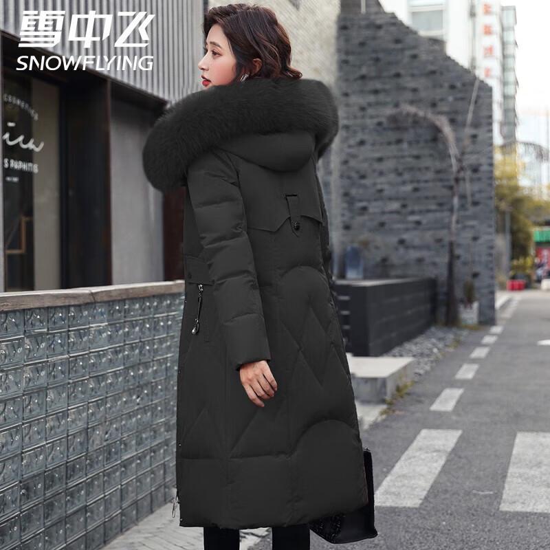 

Xuezhongfei Women s Mid-Length Hooded Down Jacket with Fox Fur Collar M