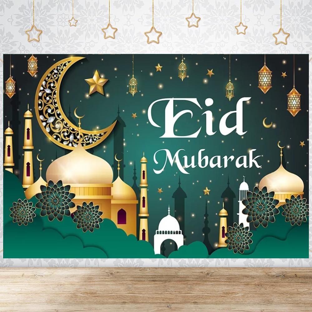 Eid Party Thema Traditioneller Hintergrund Ramadan Mubarak Dekorationen für Zuhause Islamisch Muslimisch Kareem Eid Al Adha Requisite Geschenk Poster